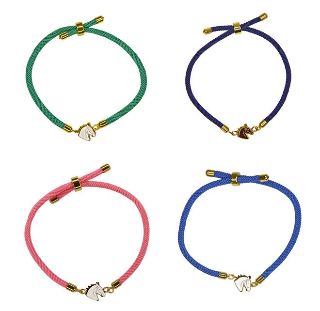 BRACCIALE IN CORDA CON CAVALLINO SMALTATO Gioielli 